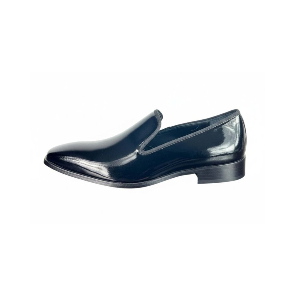 Piero Men’s Black Pattern Loafer – Italian Leather Slip-On Shoes